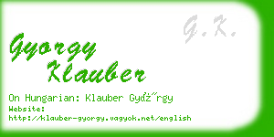 gyorgy klauber business card